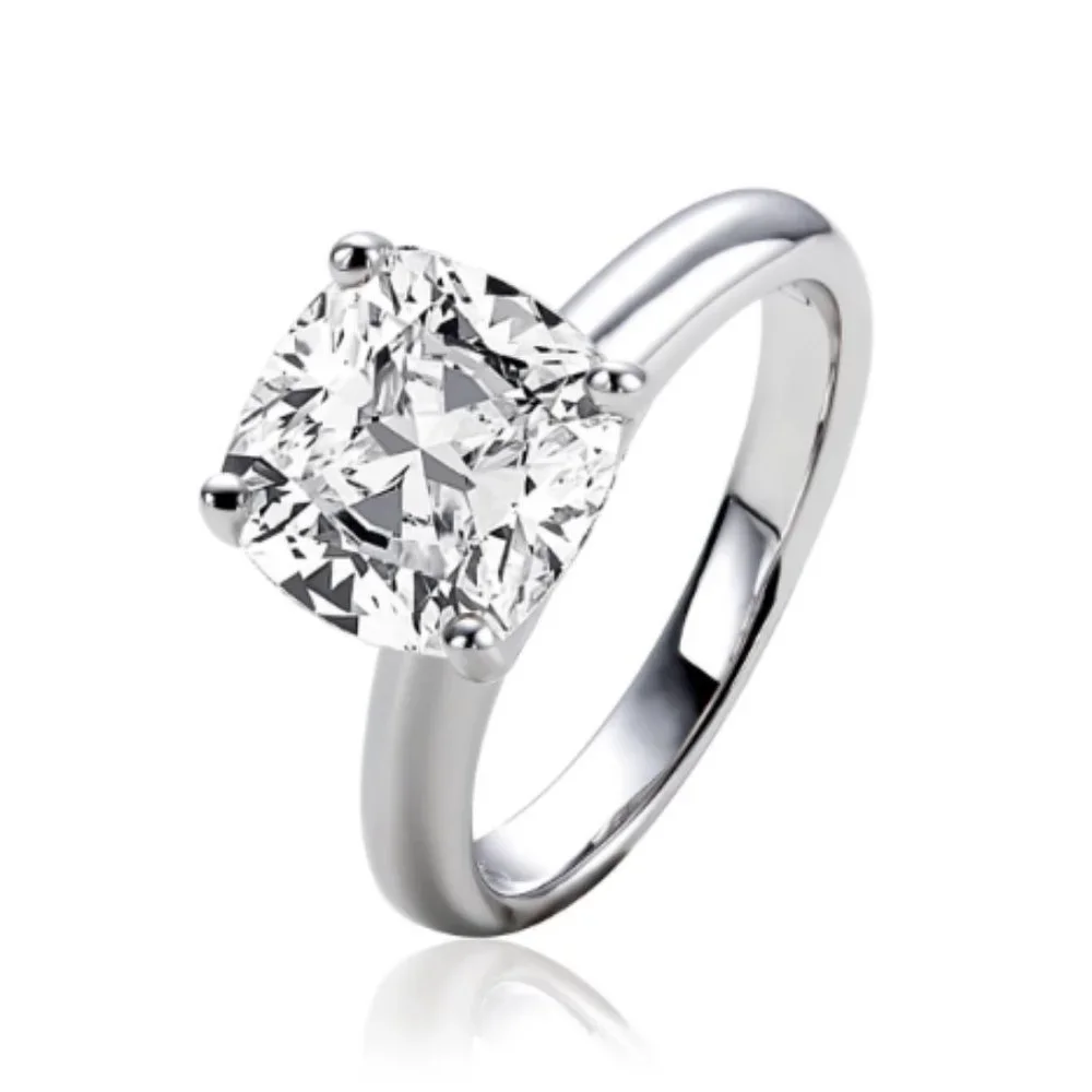 Certified 3.5 ct. t.w. Moissanite Diamond Cushion Cut Engagement Ring NEW